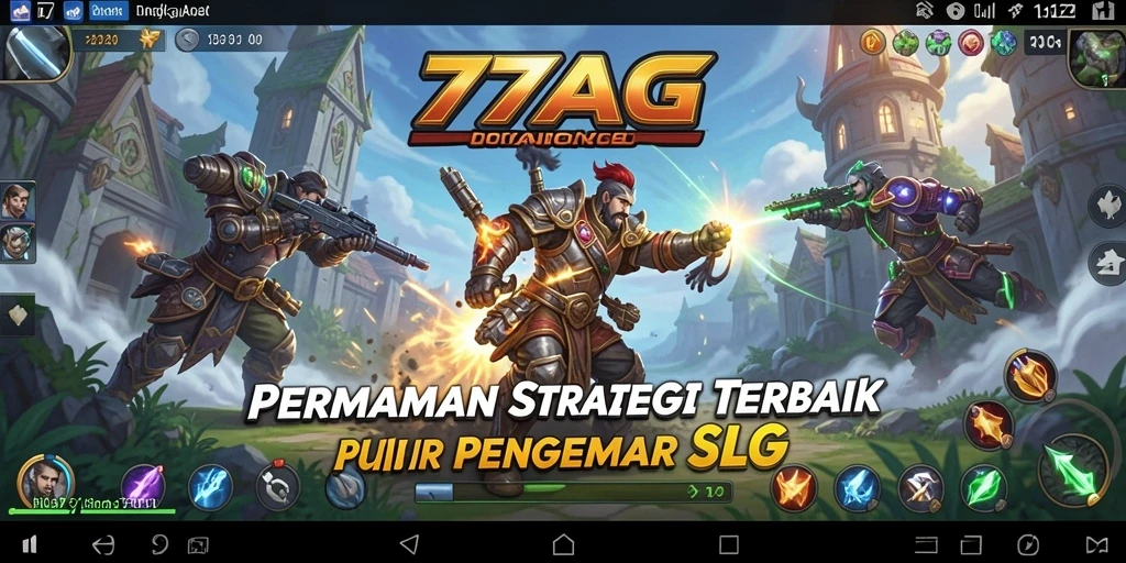 Gameplay mendebarkan dalam 77AG dengan strategi dan peperangan.