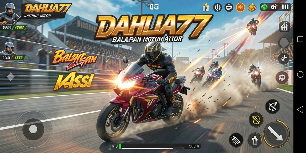Screenshot DAHLIA77 menampilkan segmen balapan motor yang mendebarkan.
