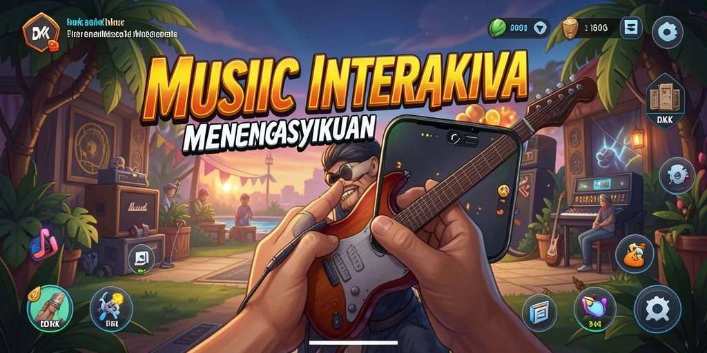 Screenshot DKK menampilkan gameplay musik yang interaktif dan menarik.