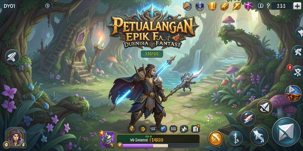 Tampilan gameplay mendebarkan di dunia fantasi DY01.