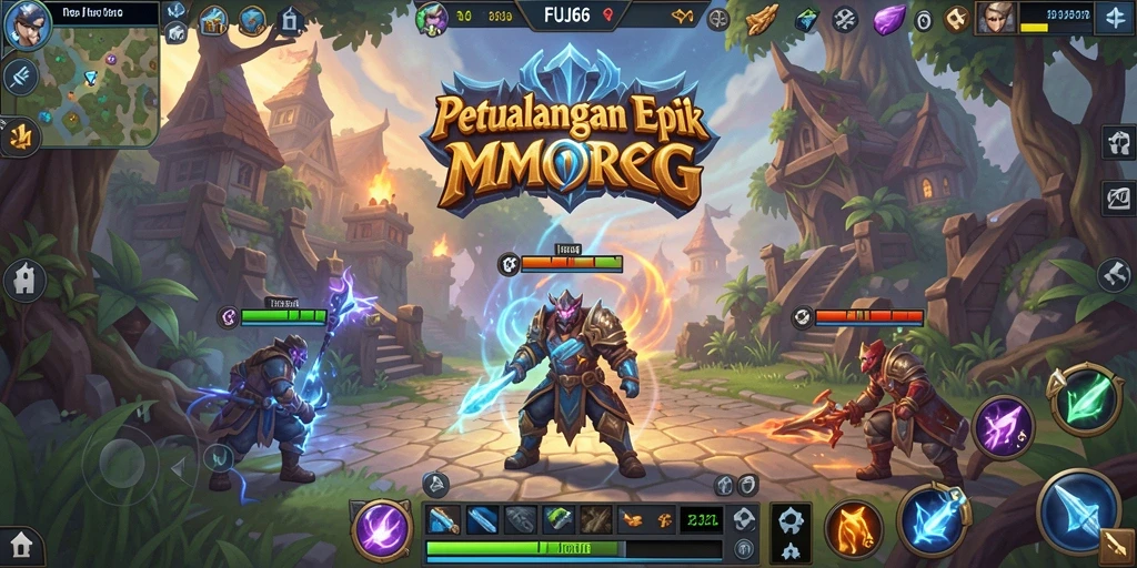 Tampilan gameplay epik dalam dunia FUJI66 yang memukau.