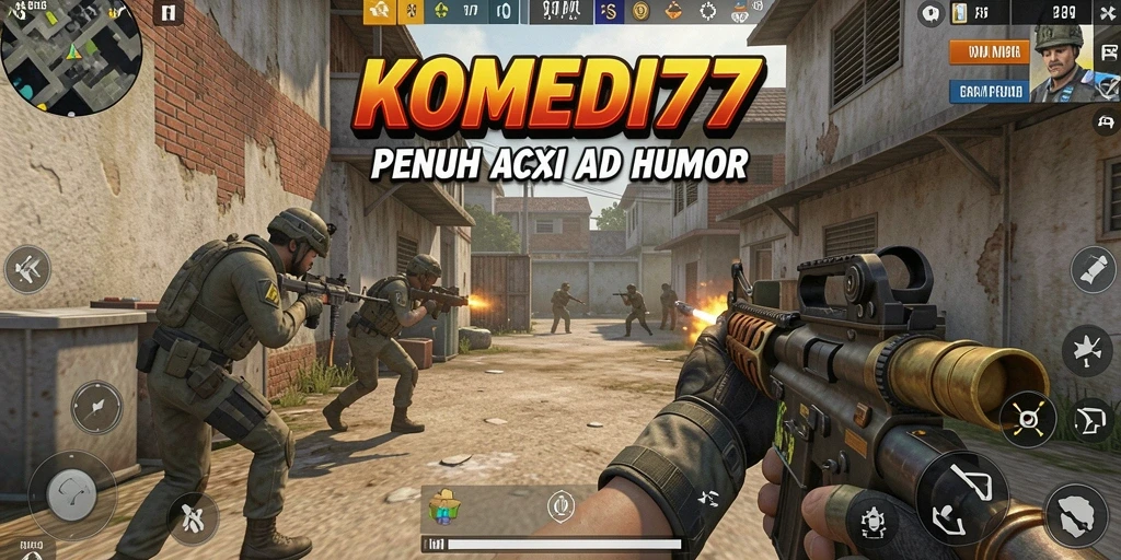 Tampilkan aksi pertempuran lucu di KOMEDI77.