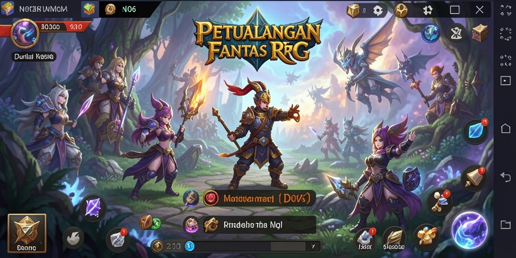 Tampilan gameplay RPG N06 yang menegangkan dan penuh warna.