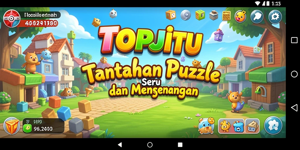 Tampilan gameplay seru dari TOPJITU yang menampilkan tantangan puzzle.