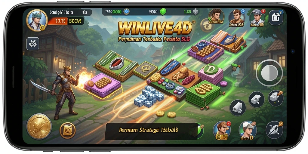 Screenshot gameplay SLG yang menampilkan aksi pertempuran epik di WINLIVE4D.